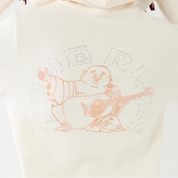 NEW TRUE RELIGION CRYSTAL TRUE RLGN LOGO HOODIE SIZE: S - Picture 4 of 10